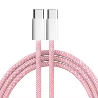 Câble de charge USB Type-C vers Type-C tressé en nylon 65W PD haute vitesse avec puce E-Marker blindée, charge rapide, fabricant OEM ODM