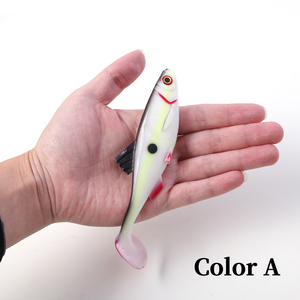 เหยื่อตกปลาแบบนิ่ม TPE ขนาดใหญ่ 14 ซม. 20 ซม. สำหรับน้ำเค็ม ตา 3 มิติ หางแบบใบพาย เหมาะสำหรับปลาหัวงู ปลาไพค์ ปลาค็อด - Product Image 6