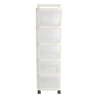 Étagère de rangement mobile à 5 niveaux pour snacks, en plastique, multi-étages, du sol au plafond, pour chambre et salon