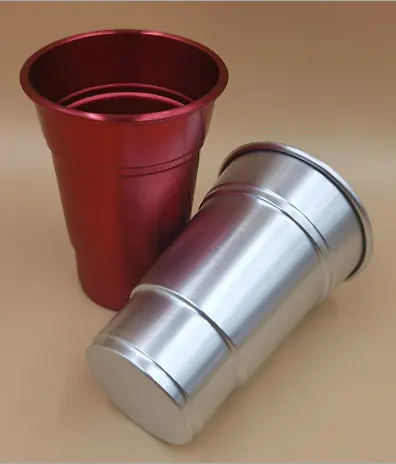 Taza personalizada desechable de aluminio de una sola capa, vasos de metal para fiestas, venta al por mayor