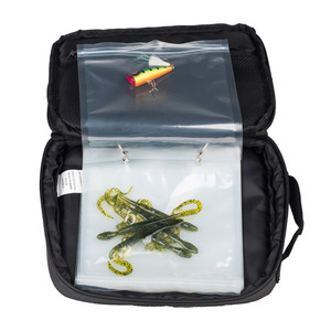 Sac de rangement pour appâts de pêche en plein air Mydays, tissu Oxford noir avec panneau transparent, design multifonctionnel portable - Product Image 3
