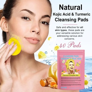 Venta al por mayor Bolsas Cúrcuma Ácido Kójico Limpieza suave Cuidado diario Exfoliante Hidratante Limpieza Almohadillas de algodón - Product Image 5