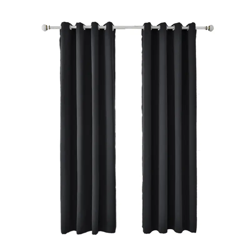 Amazon hot sale blackout solid color ready made curtains for the living room