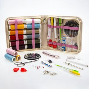 Kit d'<span class=keywords><strong>aiguilles</strong></span> à tricoter professionnelles portables pour le voyage et la maison, accessoires de couture multifonctions DIY, 12 bobines de fil crémeux - Product Image 1