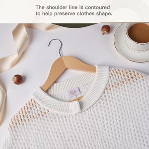 Paquete de 90 Perchas de Madera Resistentes, Perchas de Madera Maciza para Ropa con Barra para Pantalones, Gancho Giratorio de 360 Grados, Diseño Delgado y Duradero, con Logotipo - Product Image 4