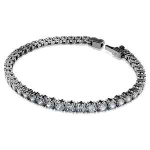 Moissanite Gray Round Cut Tennis Bracelet 925 Sterling Silver Plated Trendy Chain Link Sparkle Jewelry Gift for Women - Product Image 1