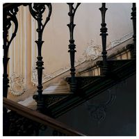 Rampe d'escalier en fer forgé de style classique, balustrade en acier galvanisé, garde-corps de sécurité extérieur pour appartement duplex résidentiel