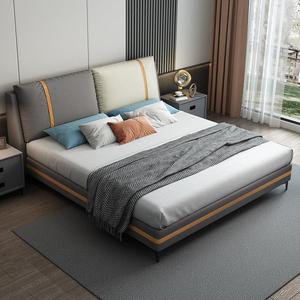 Cama Moderna Tapizada de 1.8m, Tamaño Doble, Estructura de Caja Alta, Muebles para Recámara Principal - Product Image 1