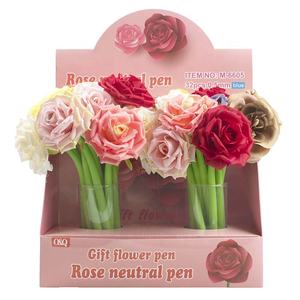 O & Q <span class=keywords><strong>Fancy</strong></span> Big Rose Flower Pen con logotipo personalizado Bolígrafos de tinta de gel Hermoso juego de regalo de flores artificiales para la papelería del Día de la madre - Product Image 2
