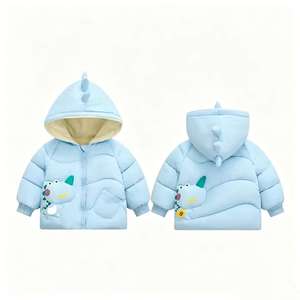 Veste rembourrée pour enfants à motif de <span class=keywords><strong>dinosaure</strong></span>, manteau d'hiver à capuche doublé en polaire, vêtements d'extérieur chauds et décontractés pour bébés garçons et filles - Product Image 5