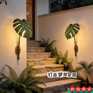 Lampe murale LED extérieure étanche à l'effigie de Monstera Deliciosa pour villa, hôtel, jardin, terrasse, cour et aménagement paysager - Product Image 5