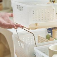 Panier de rangement carré empilable en plastique 2/3 niveaux, ajouré et respirant, pour armoire de cuisine, garde-manger, bureau, salle de bain, en PP
