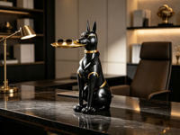 Statue d'animal en polyrésine faite à la main décoration de la maison personnalisée chat et souris Sculpture résine artisanat peint par des artistes