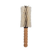 Brosse à cheveux ronde en poils de sanglier avec manche en liège pour coiffage, séchage et démêlage – Outil de coiffure