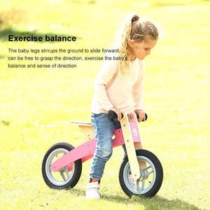 UDEAS Bicyclette d'équilibre pour enfants de bonne qualité Bicyclette à vitesse unique sans pédale Vélos d'équilibre en bois pour enfants - Product Image 4