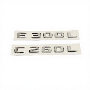 Lettres de voiture 3D en ABS réutilisables pour Mercedes E180L/E220L/E260L/E320L/E400L, emblème, logo, badge, autocollant de coffre, noir brillant, garantie 1 an - Product Image 3
