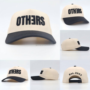OEM High Quality 5 Panel A Frame hats Two Tone <b>Baseball</b> Hat Custom 3D Embroidery Logo Curved Brim Cotton For Men Women - Product Image 2