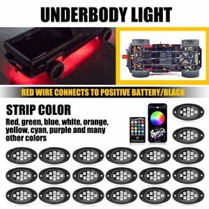 ชุดไฟ LED RGB Auxito สำหรับตกแต่งใต้ท้องรถ 20 ชิ้น หลายสี พร้อมควบคุมผ่านแอป <span class=keywords><strong>Bluetooth</strong></span> กระพริบได้ สำหรับรถบรรทุก ATV UTV RZR SUV - Product Image 3