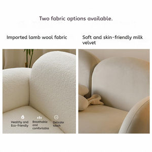 Canapé deux places de style nordique, crème, forme carrée, tissu floqué, rembourrage en mousse, mobilier moderne pour salon - Product Image 3