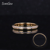 Starsgem-Bague de mariage en or jaune 18 carats pour homme, diamants de laboratoire, taille brillante, serti de canaux