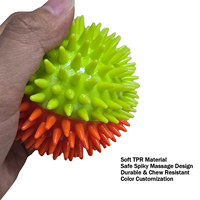 Balle d'entraînement pour chien en TPR à picots, avec son couineur, design original, résistance puissante à la mastication pour l'entraînement professionnel des animaux de compagnie - Personnalisable