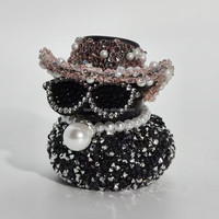 Ornement de tableau de bord de voiture en forme de canard diamanté - Décoration intérieure de voiture mignonne, cadeau idéal
