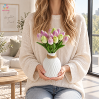 Bunga Tulip Buatan PU Real Touch Grosir, Tangkai Tunggal untuk Buket Pernikahan, Dekorasi Rumah dan Hotel Musim Semi