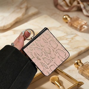 Étui de luxe en cuir effet peau de serpent pour Samsung Galaxy Z Flip 8 7 6 5, texture python exotique, avec anneau de maintien, protection antichoc - Product Image 6