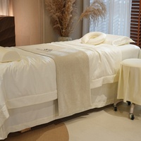 Nappes de table personnalisées blanc crème, chemins de table de massage personnalisables avec logo, chemins de lit et écharpes doux et confortables