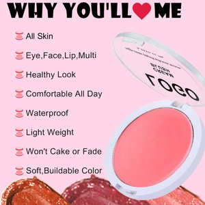 Ochain personalizado OEM vegano Libre de crueldad Etiqueta Privada maquillaje crema rubor paleta vegano único solo tinte cremoso rubor - Product Image 4