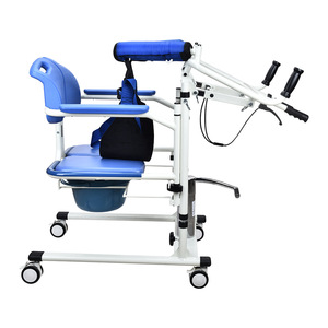 Máquina de transferencia para personas mayores con ajuste de altura de 7 velocidades, equipo de rehabilitación de color azul para asistencia de movilidad junto a la cama - Product Image 3
