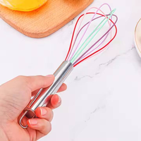 Ensemble de fouets et batteurs à œufs en silicone de 8/10/12 pouces, lot de 3 avec manche en acier inoxydable, lavable au lave-vaisselle, ustensiles de cuisine
