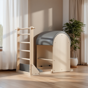 Barra a spirale in legno massello di acero resistente con nucleo profondo e schienale rinforzato, con gradini regolabili <span class=keywords><strong>per</strong></span> studio Pilates e uso in palestra - Product Image 1