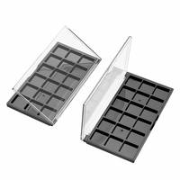 Palette de fards à paupières noire vide 18 couleurs en gros, fournisseur, couvercle transparent, conteneur compact DIY pour poudre de maquillage et blush