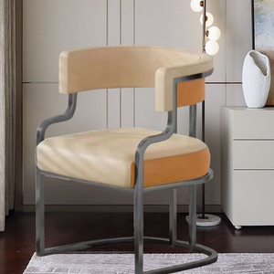 Chaise de salle à manger en cuir moderne de luxe pour hôtel, réception, salon de manucure, salon de coiffure, environnements de luxe - Product Image 4