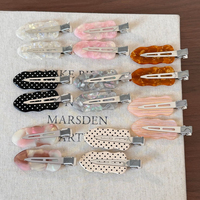 Barrettes à cheveux ondulées en acétate DongDong, pinces à bec de canard marbrées sans couture, épingles à cheveux tendance pour franges latérales, pour coiffure féminine