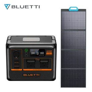 Bluetti AC60P Solar Panels Portable Power Station Off The Grid For Outdoor Activities Lifepo4 Energy