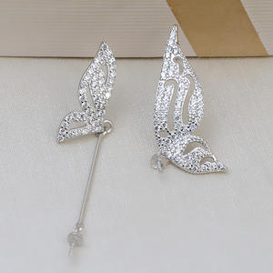 Boucles d'oreilles carrées givrées en argent S925 faites à la main, accessoire de perle DIY 7-8 mm, bijoux simples pour femmes avec support 1078 - Product Image 1