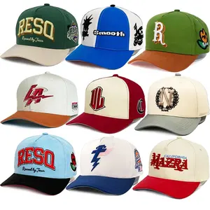Commercio all'ingrosso più economico 5 pannello 6 pannello due toni lettera personalizzata 3d ricamo Logo cotone cappelli da Baseball cappellini per gli uomini