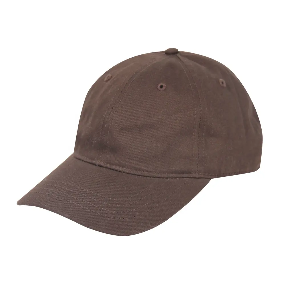 Oem Cotton Soft Unstructured Low Profile sports hats Embroidery Custom 6 Panel 100% Cotton brown Baseball Cap