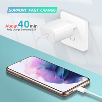 Chargeur mural USB-C 45W PD QC3.0 5V/3A à charge rapide pour téléphones et ordinateurs portables, certifié CE/FCC/ROHS, fournisseur d'usine