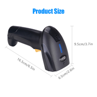 Vente directe du fabricant Lecteur de codes-barres sans fil laser 1D avec une distance intérieure de 80 m et compatible Windows Linux
