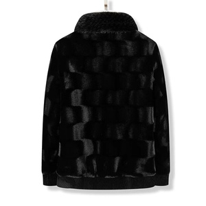 Men's Stylish Faux Fur Coats Long <strong>Waterproof</strong> <strong>Trench</strong> with Stand Collar Woven Outerwear Jacket - Product Image 3