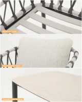 Ensemble de table et de chaises de salle à manger d'extérieur moderne en aluminium, meubles de jardin de luxe, ensemble de table et de chaises de patio pour hôtel, villa