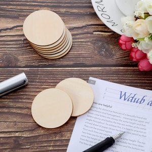 <strong>Wood</strong> Circle <strong>Wood</strong> <strong>Pieces</strong> Wooden Cutouts Ornaments for Craft Supplies, Decoration, Laser Engraving Carving - Product Image 6