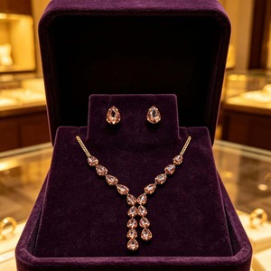 Ensemble collier et boucles d'oreilles élégant et tendance - Product Image 3