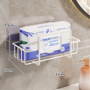 Support mural multifonctionnel auto-adhésif en alliage de zinc pour papier toilette et serviettes, sans perçage, 35 cm, organisateur de salle de bain - Product Image 6