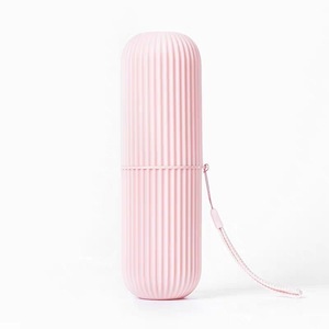 Étui et gobelet portables en plastique deux pièces pour brosse à dents avec gobelet de rinçage et boîte de rangement pour tube de dentifrice pour ustensiles dentaires - Product Image 5