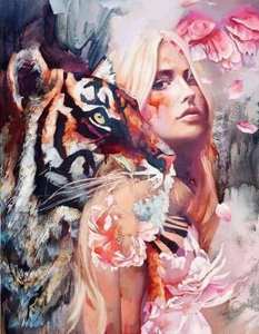 LS DIY 5D Diamond Painting Beauty Beast Square Mosaic Embroidery Printed Animals Wall Art Home Decor with Rhinestones - Product Image 3