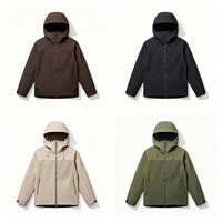 Veste Softshell Imperméable Coupe-Vent de Haute Qualité pour Hommes, Idéale pour la Randonnée et la Pêche en Extérieur, Col Montant, Logo Frontal, à Capuche